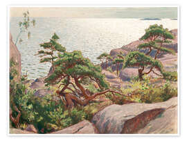 Poster  Paysage avec des pins - Väinö Blomstedt