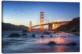 Tableau sur toile  Golden Gate Bridge at sunset in San Francisco, USA - Jan Christopher Becke