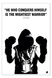 Poster  Warrior, citation de Confucius en anglais - Paola Morpheus