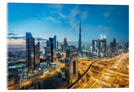 Tableau en verre acrylique  Dubai City lights - Dieter Meyrl