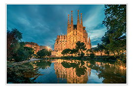 Poster  Sagrada Família at night