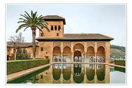 Poster  Bassin dans les jardins de l'Alhambra, Grenade