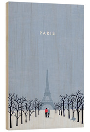 Tableau en bois  Illustration Paris - Katinka Reinke