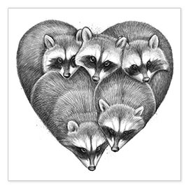 Poster  Cœur de ratons laveurs - Nikita Korenkov