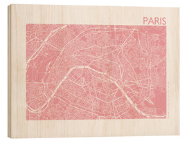 Tableau en bois  Plan de la ville de Paris - 44spaces