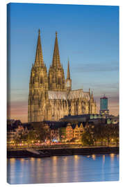 Tableau sur toile  La cathédrale de Cologne le soir - Michael Valjak