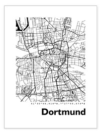 Poster  Plan de la ville de Dortmund - 44spaces