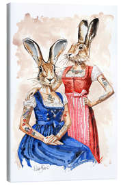 Tableau sur toile  Les lapines - Peter Guest