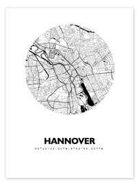 Poster Plan de la ville de Hanovre