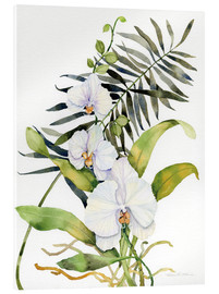 Tableau en verre acrylique  Orchidée papillon - Kathleen Parr McKenna