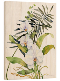 Tableau en bois  Orchidée papillon - Kathleen Parr McKenna