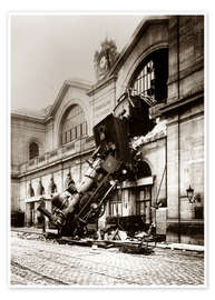 Poster  Accident de train à la gare Montparnasse à Paris - John Parrot