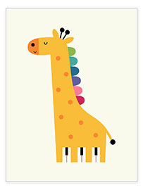 Poster  Girafe piano - Andy Westface