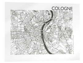 Tableau en verre acrylique  Plan de la ville de Cologne - 44spaces
