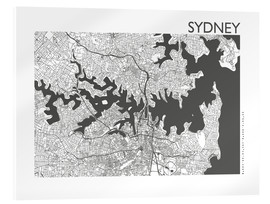 Tableau en verre acrylique  Plan de la ville de Sydney - 44spaces