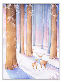 Poster  Petit cerf dans la forêt - Rebecca Richards