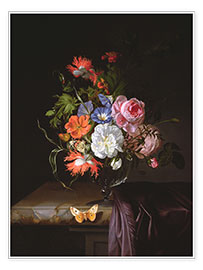 Poster Nature morte aux fleurs dans un vase
