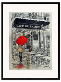 Impression artistique encadrée  Café de France - Loui Jover