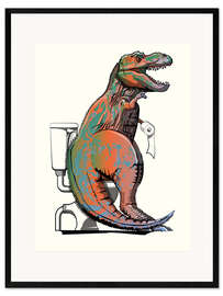 Impression artistique encadrée  Tyrannosaure aux toilettes - Wyatt9