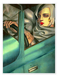 Poster Tamara en Bugatti verte